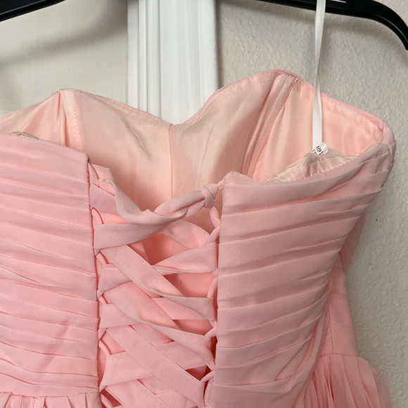 Layered Pink Ruffle Formal Dress - Picture 4 of 4